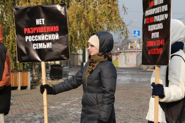 Митинг против закона «о криминализации семьи»
